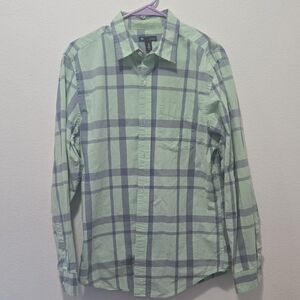 GAP Green and Blue Plaid Button Down Shirt